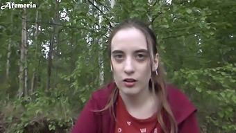 Teen Girlfriend Gives A Handjob And Blowjob In The Woods And Swallows My Cum