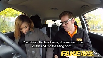 Young African-American Teen Receives Free Driving Lessons And A Creampie