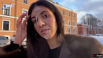 Stunning Woman Receives Public Reward Of Facial Cum For Walking Around - Cumstomboy