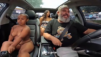 Naked Anâzinha In A Car And Engaging In Risqué Activities On The Streets Of São Paulo