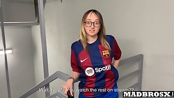 Barcelona Supporter Gets Double Teamed By Psg Fans In The Stadium Corridors