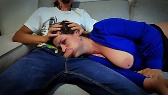 Stepson Gives Rough Blowjob To Stepmom With Deepthroat And Swallow